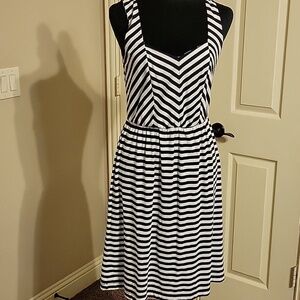Striped Black and White Women's Dress